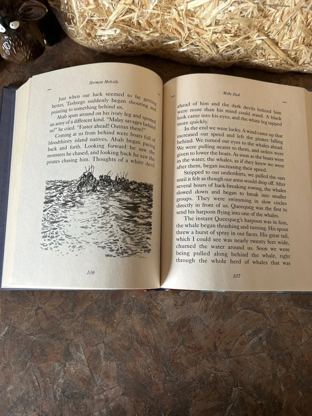 Vintage Moby Dick Hard Cover Book by Herman Melville